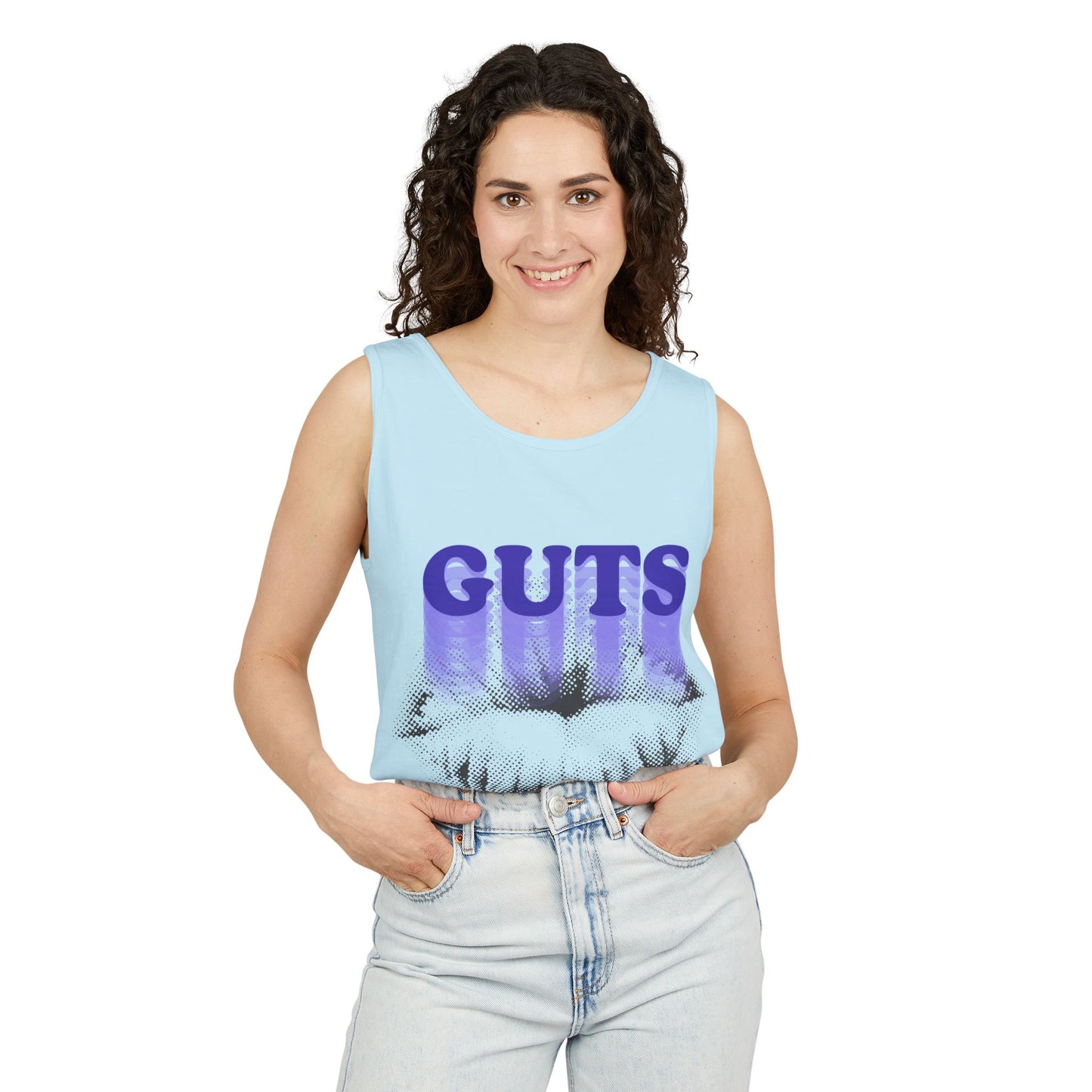 Guts Drip Effect Halftone-Dyed Tank Top