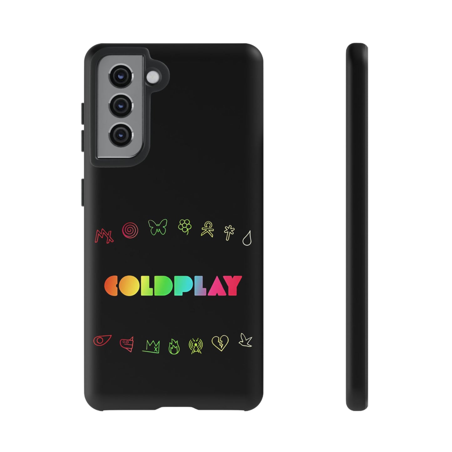 Premium Tough Case for Samsung S21 to S25 Ultra Showcasing Coldplay’s Signage