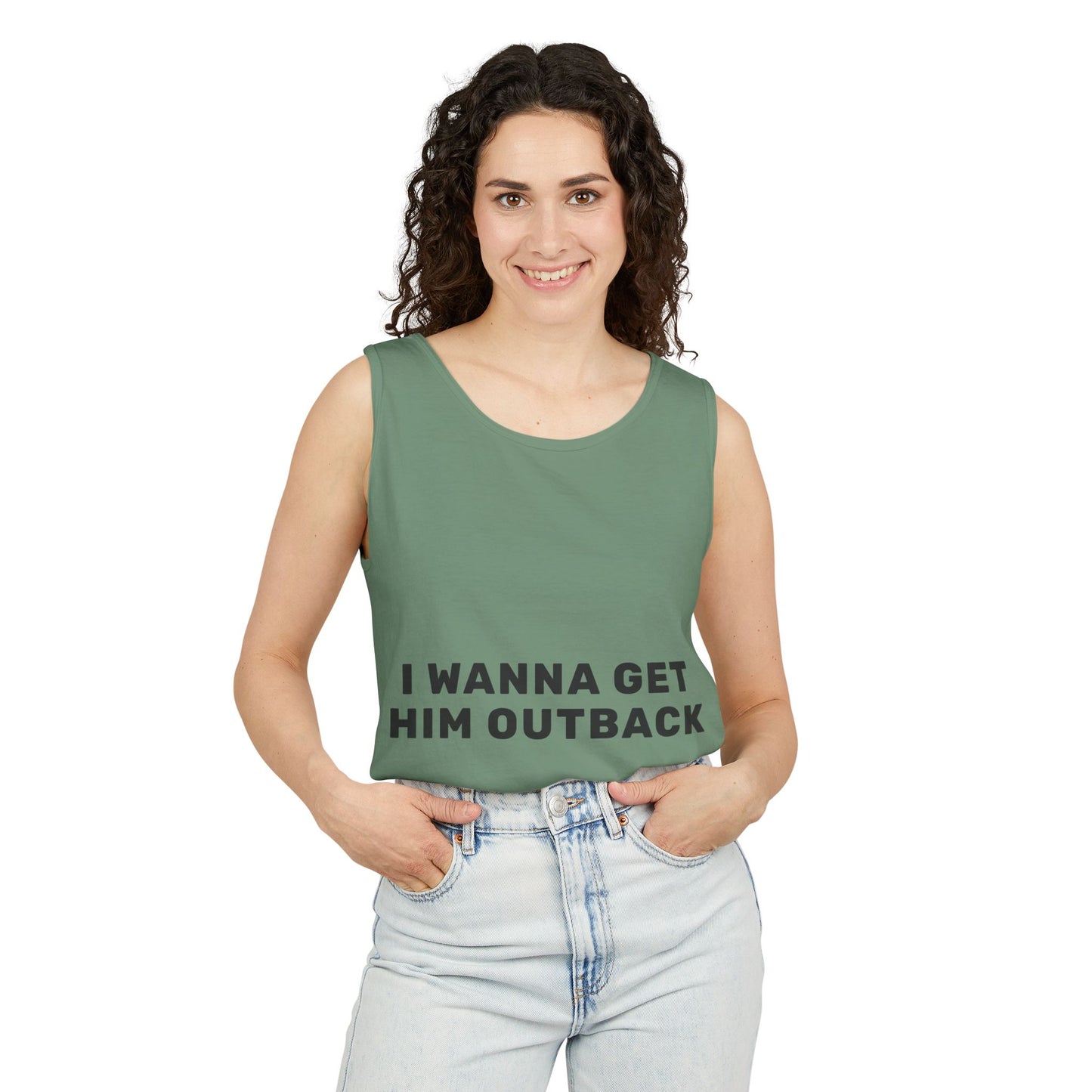 I Wanna Get Him Outback Bold-Dyed Tank Top