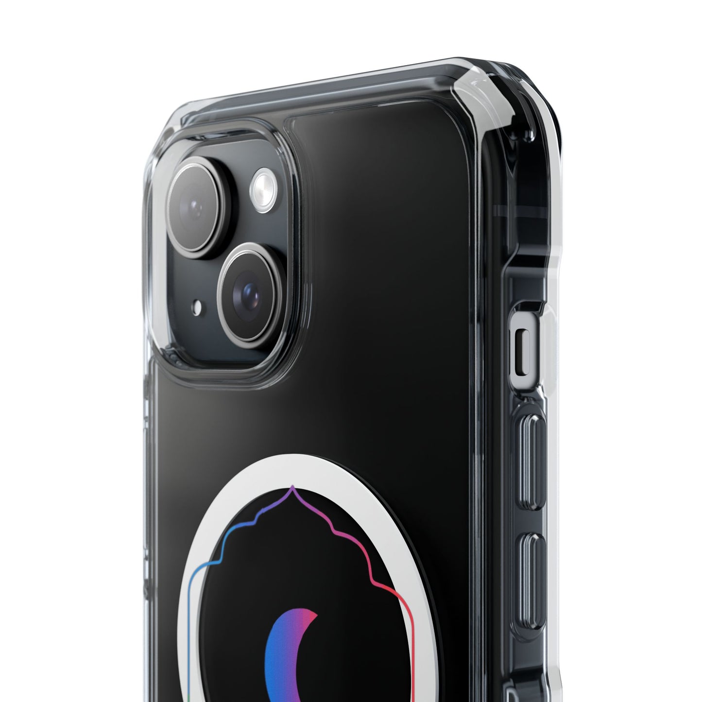 Gradient Moon and Star Emblem Magnetic Clear Impact case