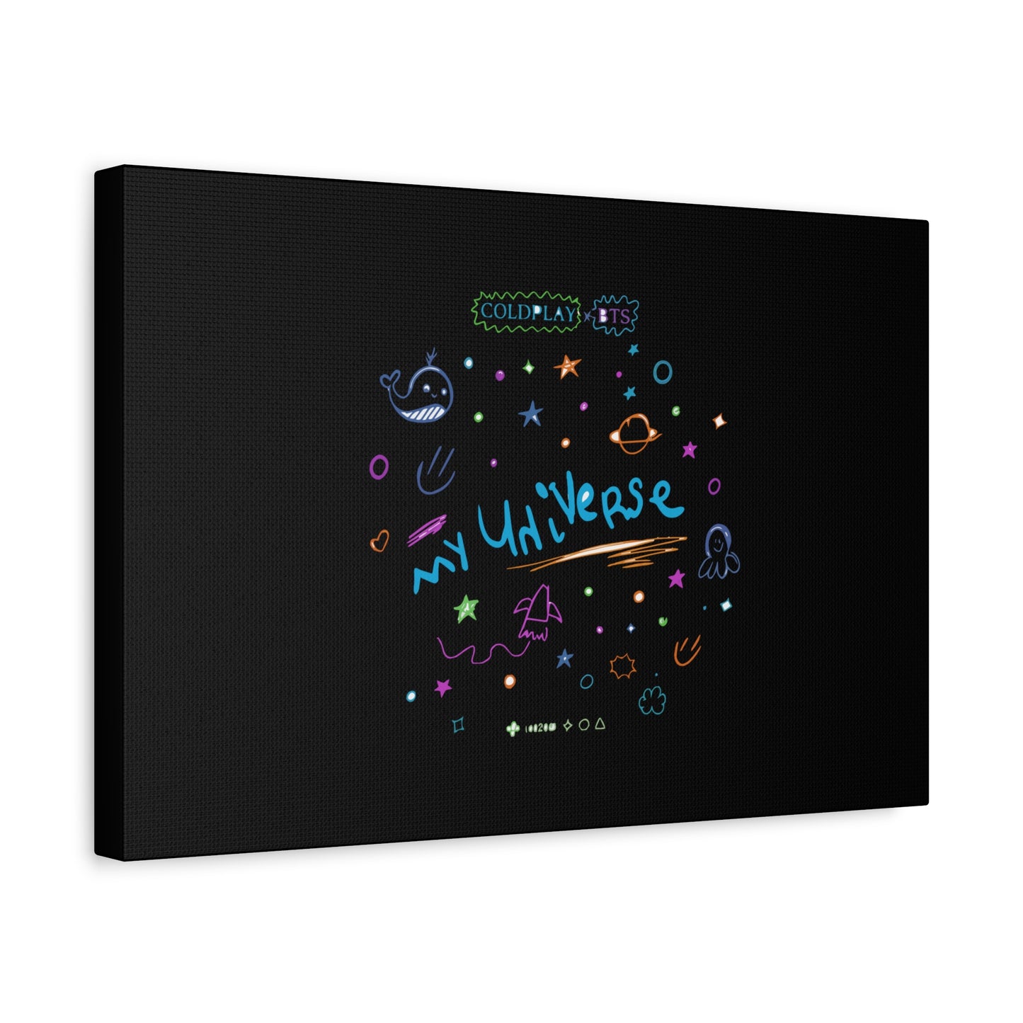 Neon Space Doodles Canvas