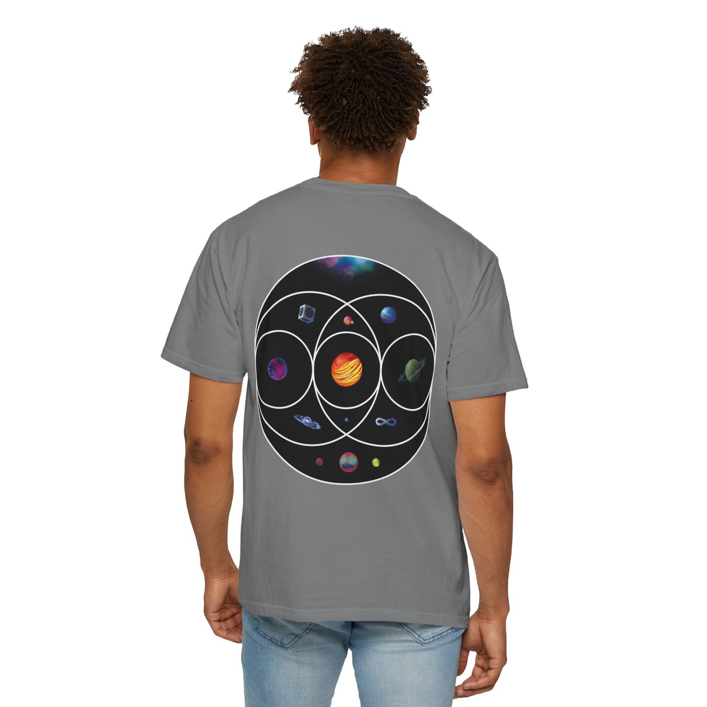 Unisex Garment-Dyed T-Shirt Inspired by Coldplay’s Illustration Concept_B