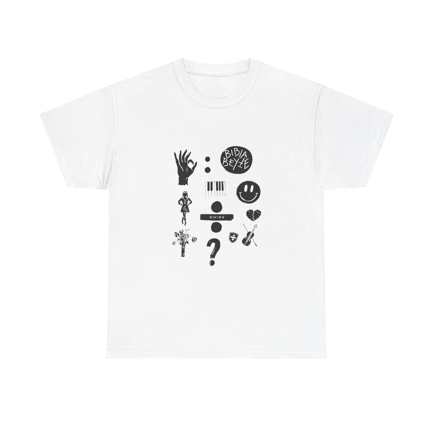 Ocean Wave with Heart Outline Unisex Heavy Cotton Tee