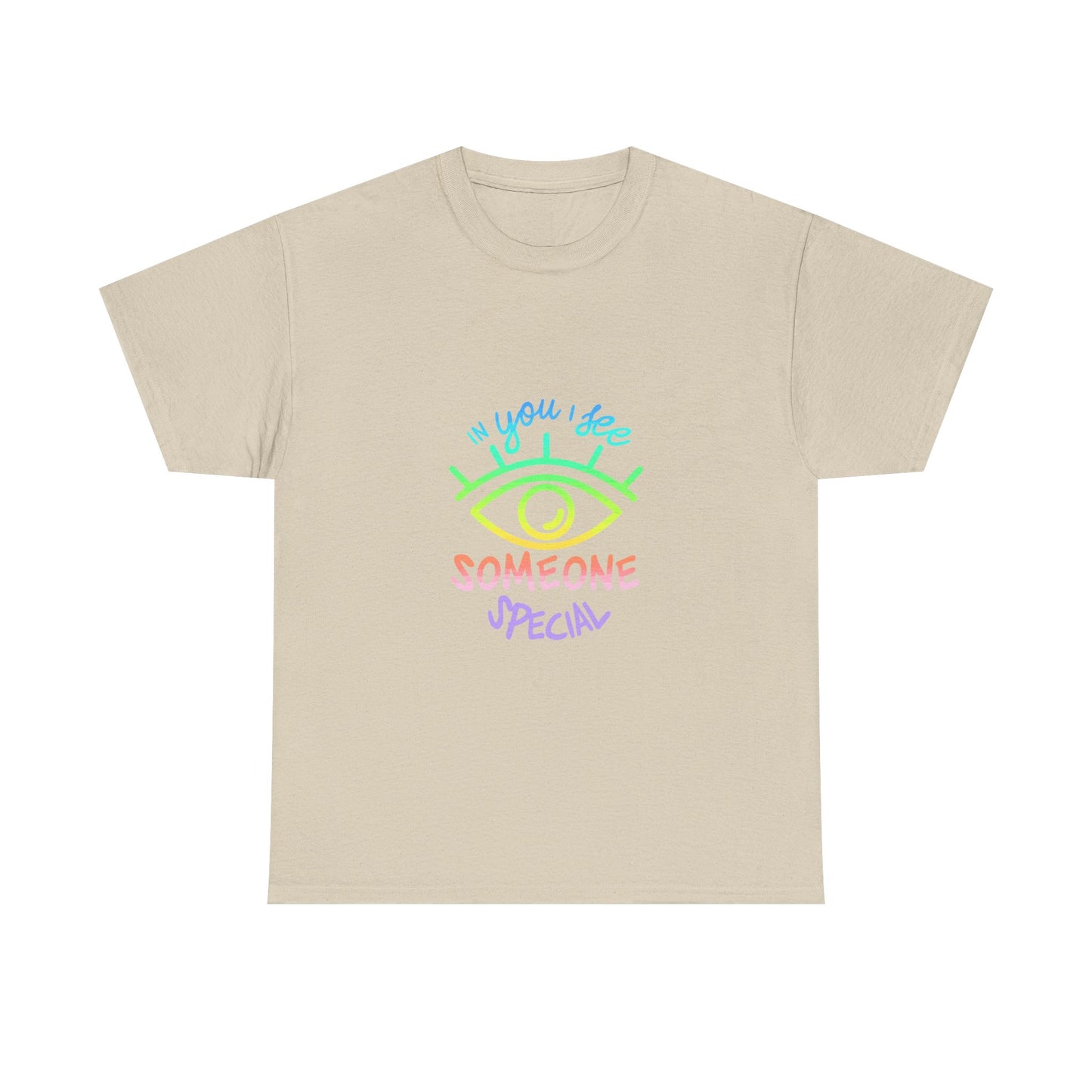 Vibrant Eye and Text Unisex Cotton Tee