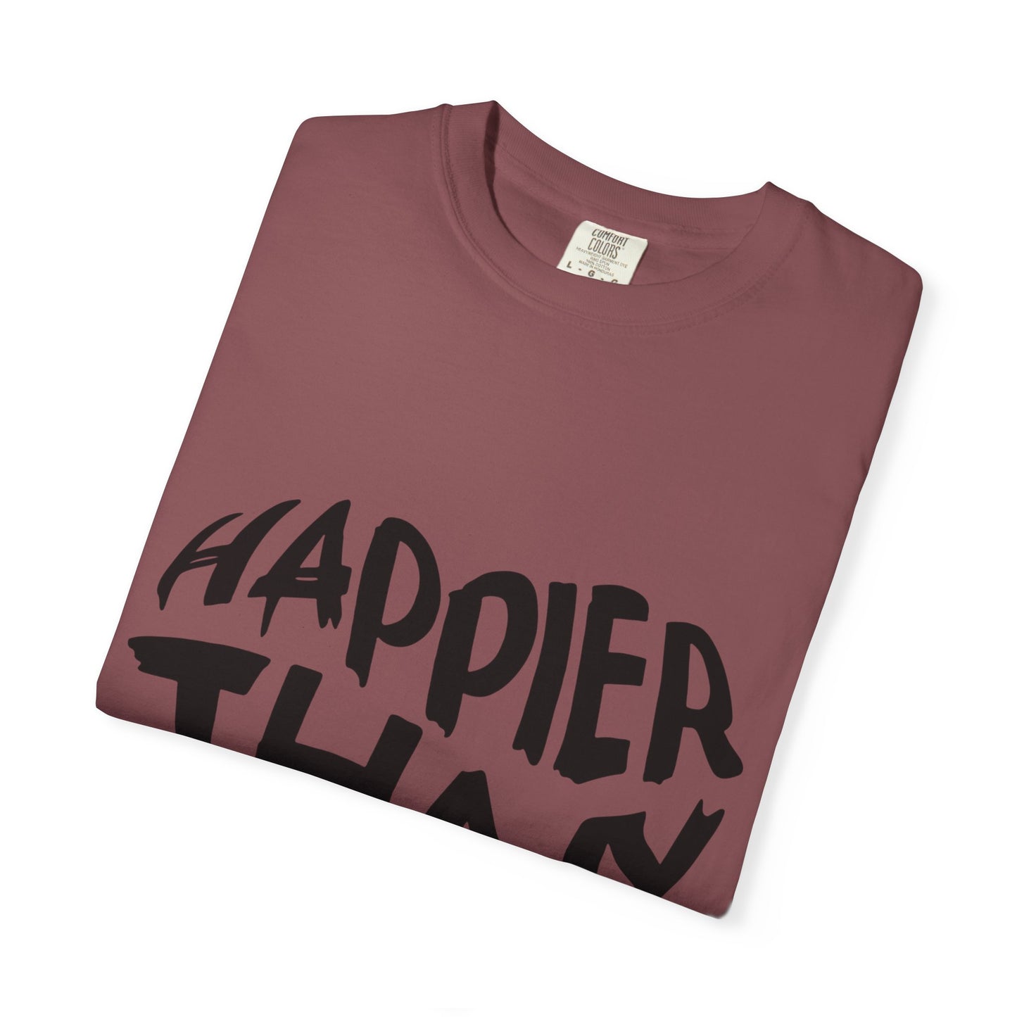 Happier Heart Lettering Unisex Dyed T-shirt