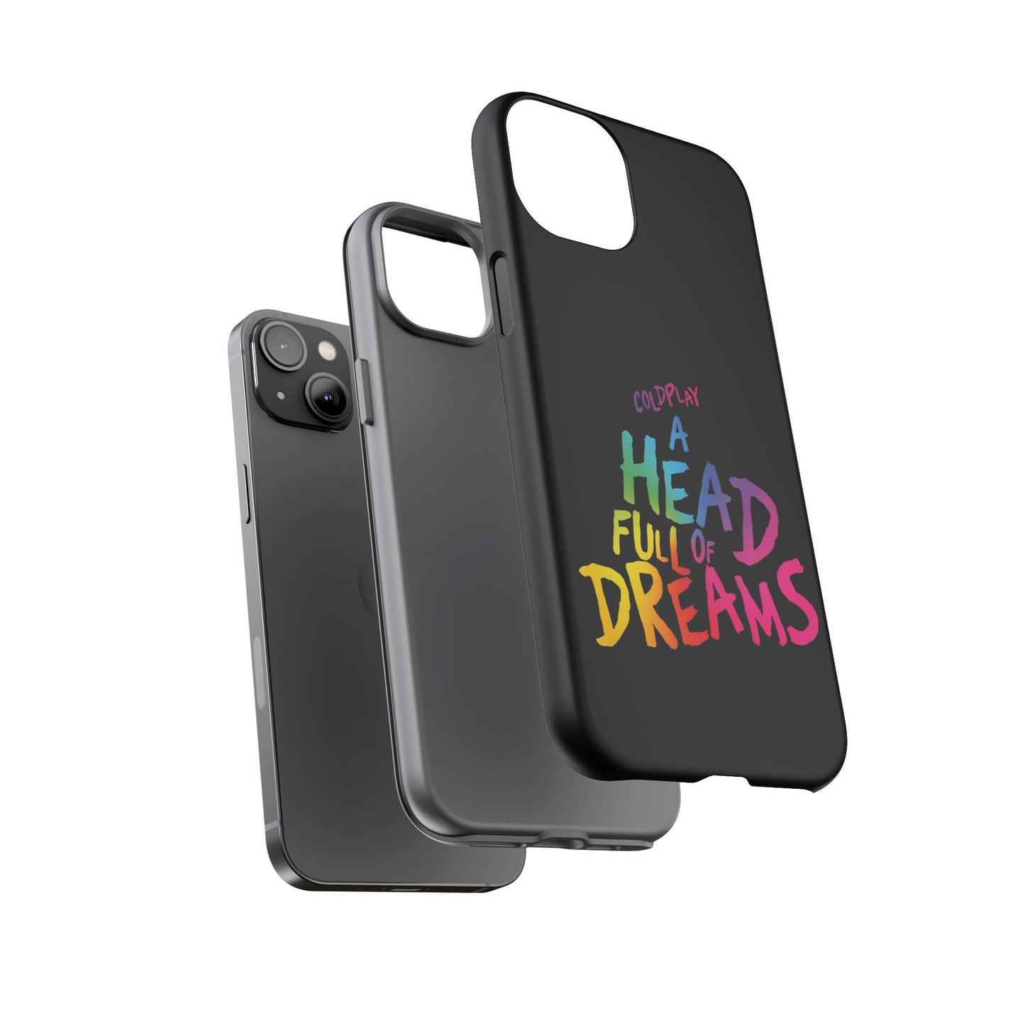 Premium Tough Case for iPhone 12 to 16 Pro Max Showcasing Coldplay’s Iconic A Head Full of Dreams