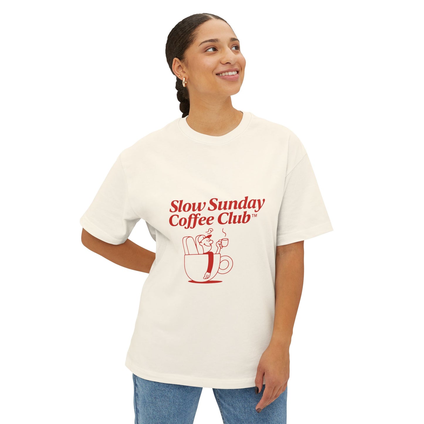 Unisex Oversized Tee – Snazzy Coffe Club Edition