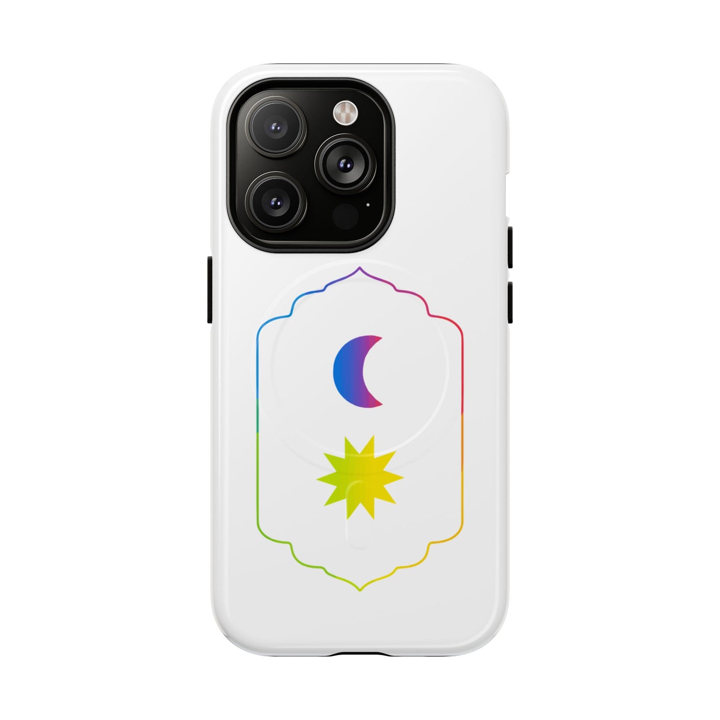 Gradient Moon and Star Emblem Tough Magnetic Cas