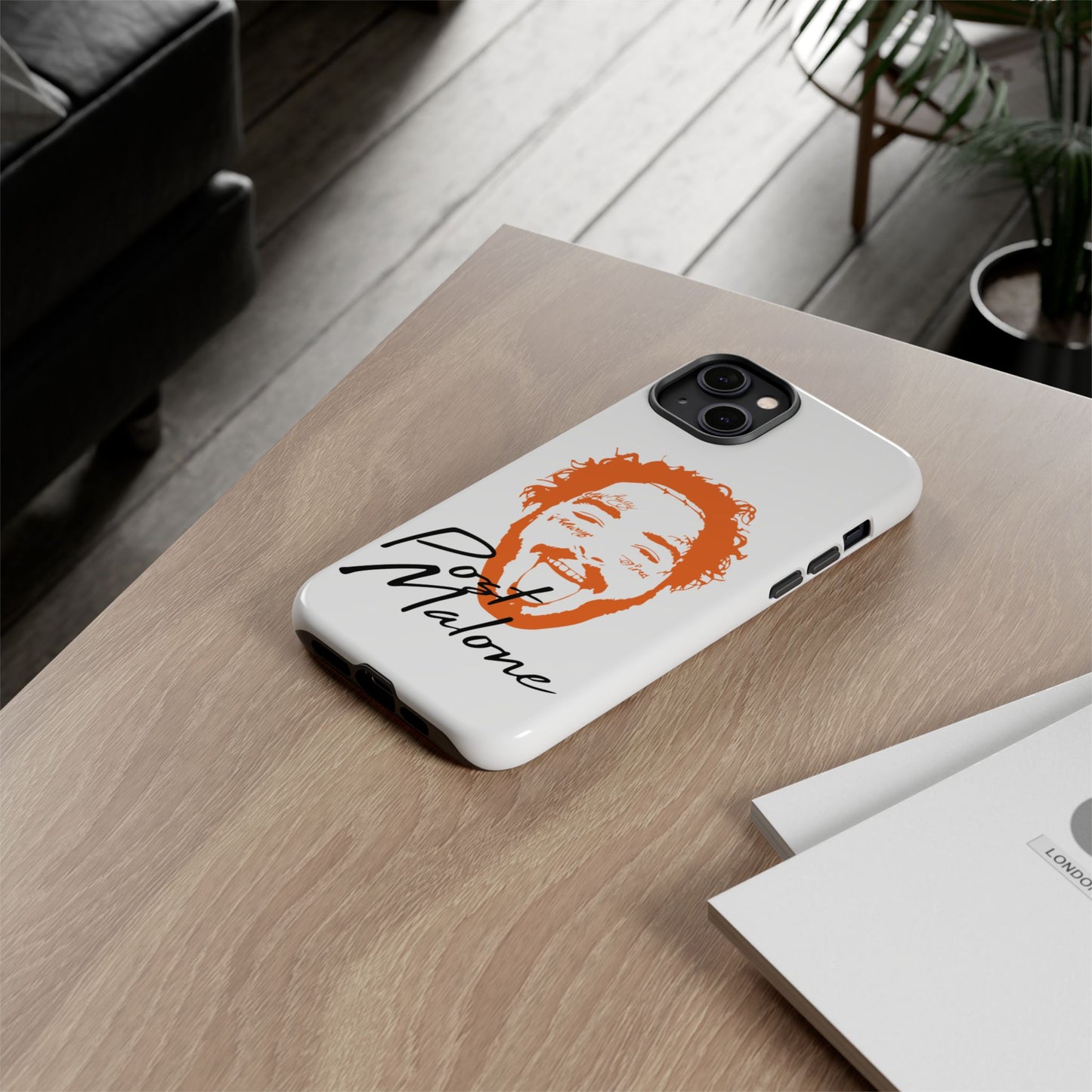Tough iPhone Case (12–16 Pro Max) – Post Malone Name Design with Picture