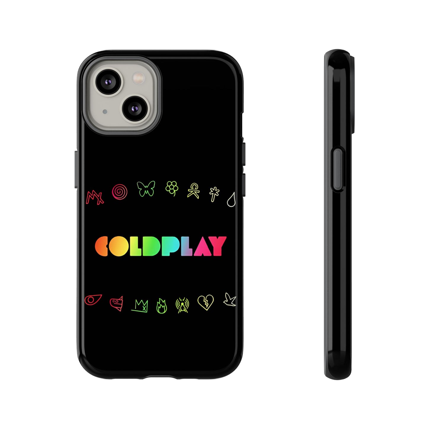 Premium Tough Case for iPhone 12 to 16 Pro Max Showcasing Coldplay’s Signage