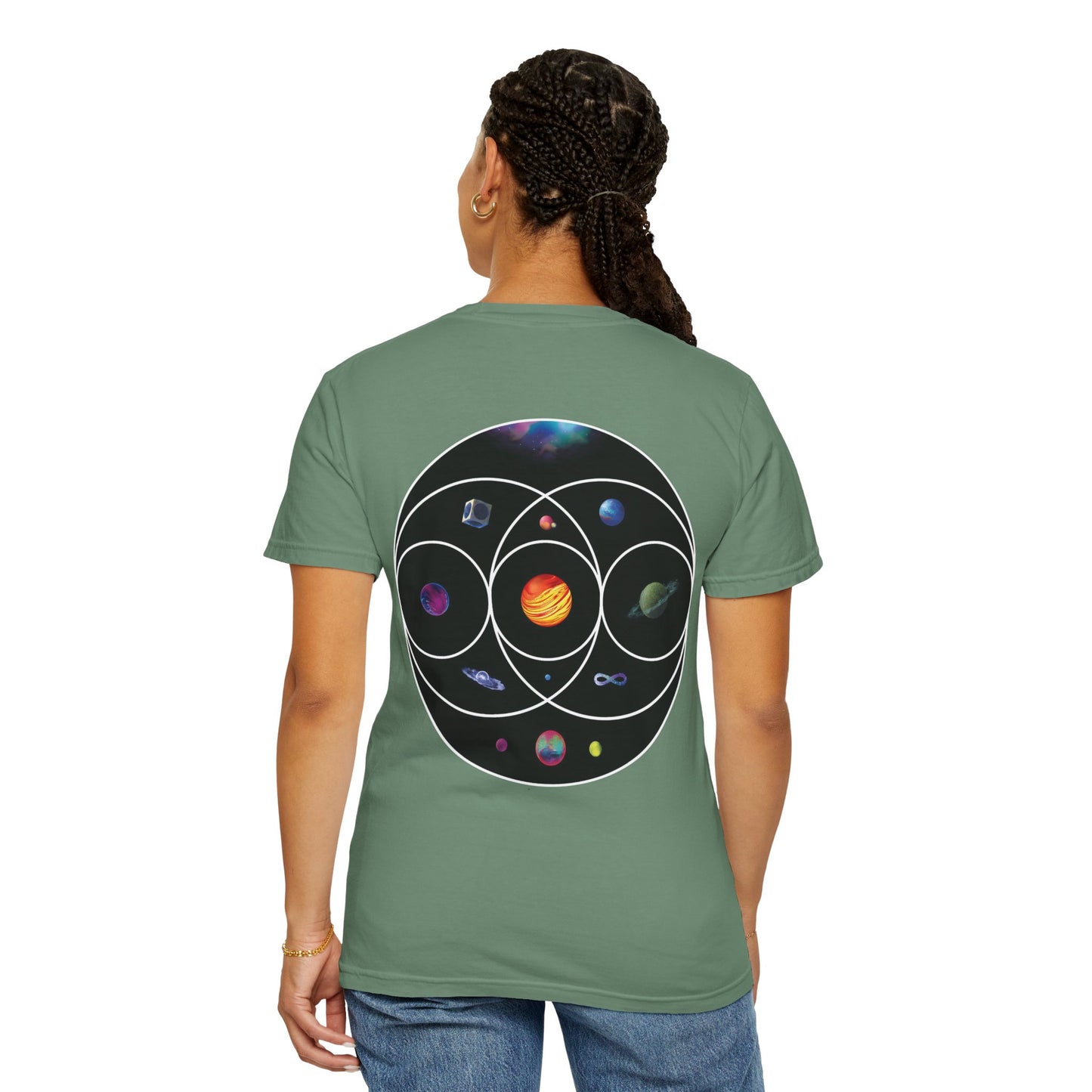 Unisex Garment-Dyed T-Shirt Inspired by Coldplay’s Illustration Concept_B