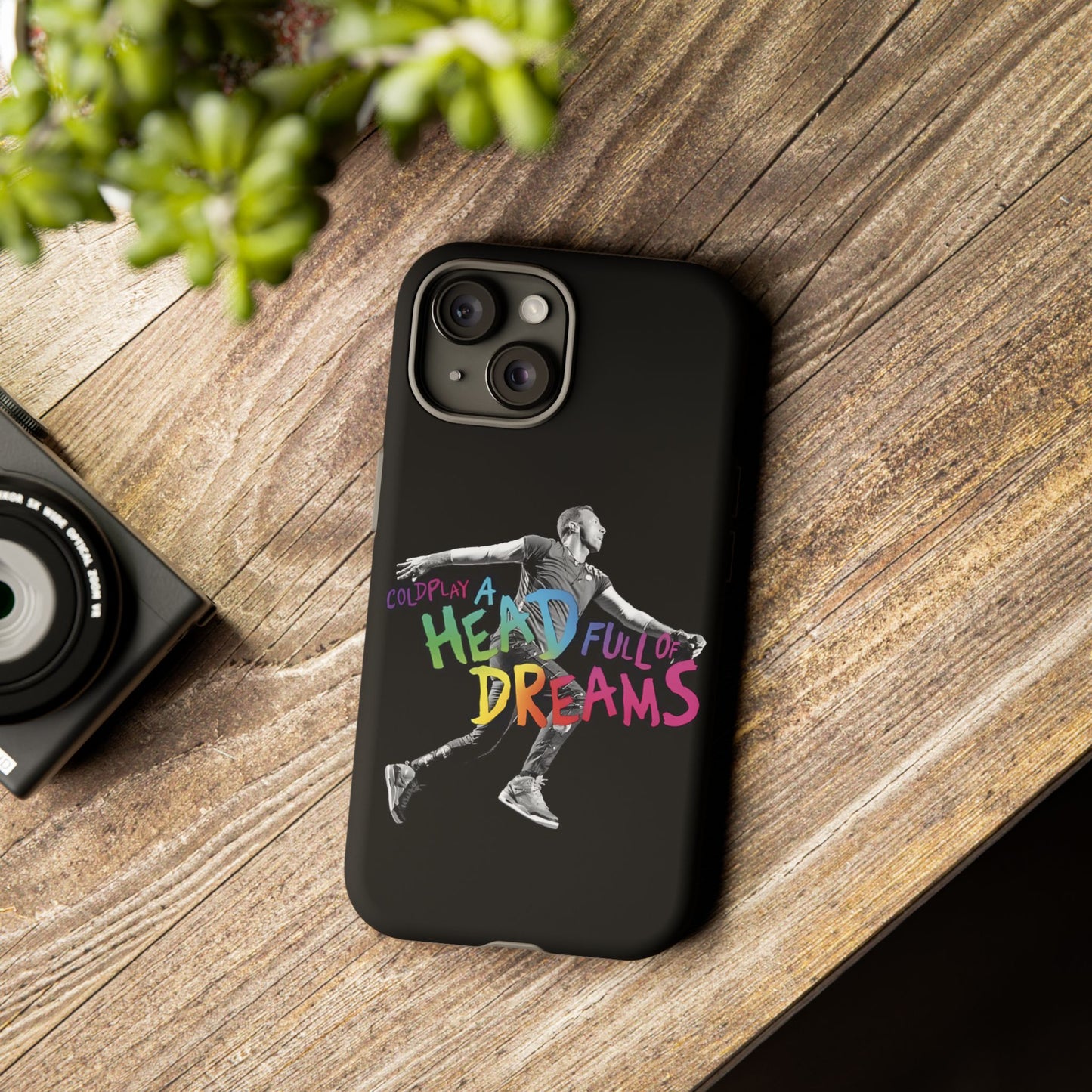 Premium Tough Case for iPhone 12 to 16 Pro Max Showcasing Coldplay A Head Full of Dreams Chris