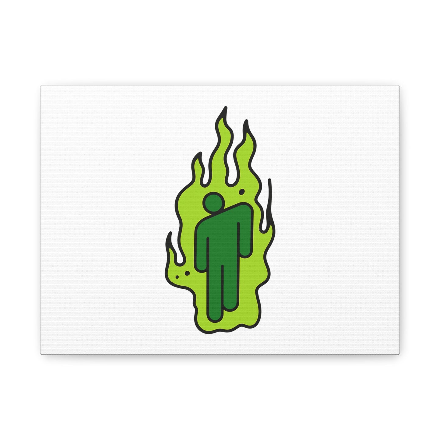 Green Flame Icon Matte Canvas