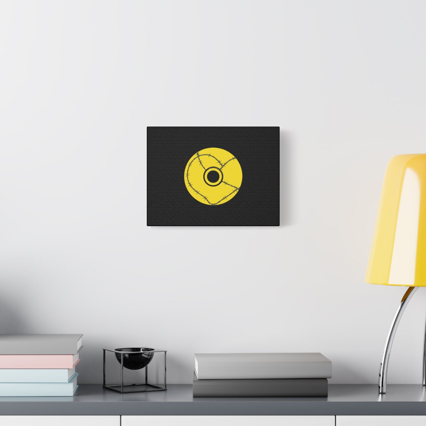 Minimalist Black Disc Outline Canvas