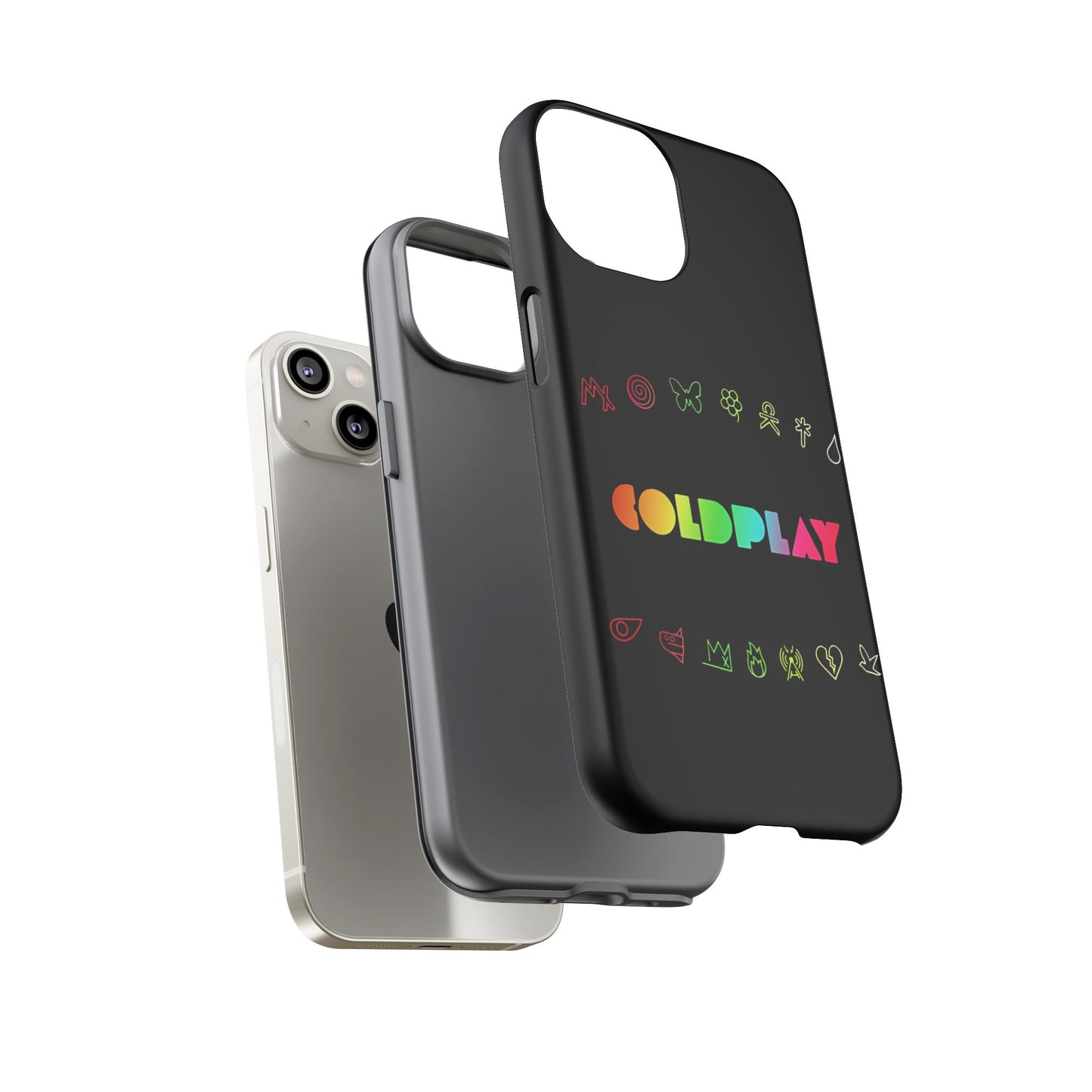 Premium Tough Case for iPhone 12 to 16 Pro Max Showcasing Coldplay’s Signage