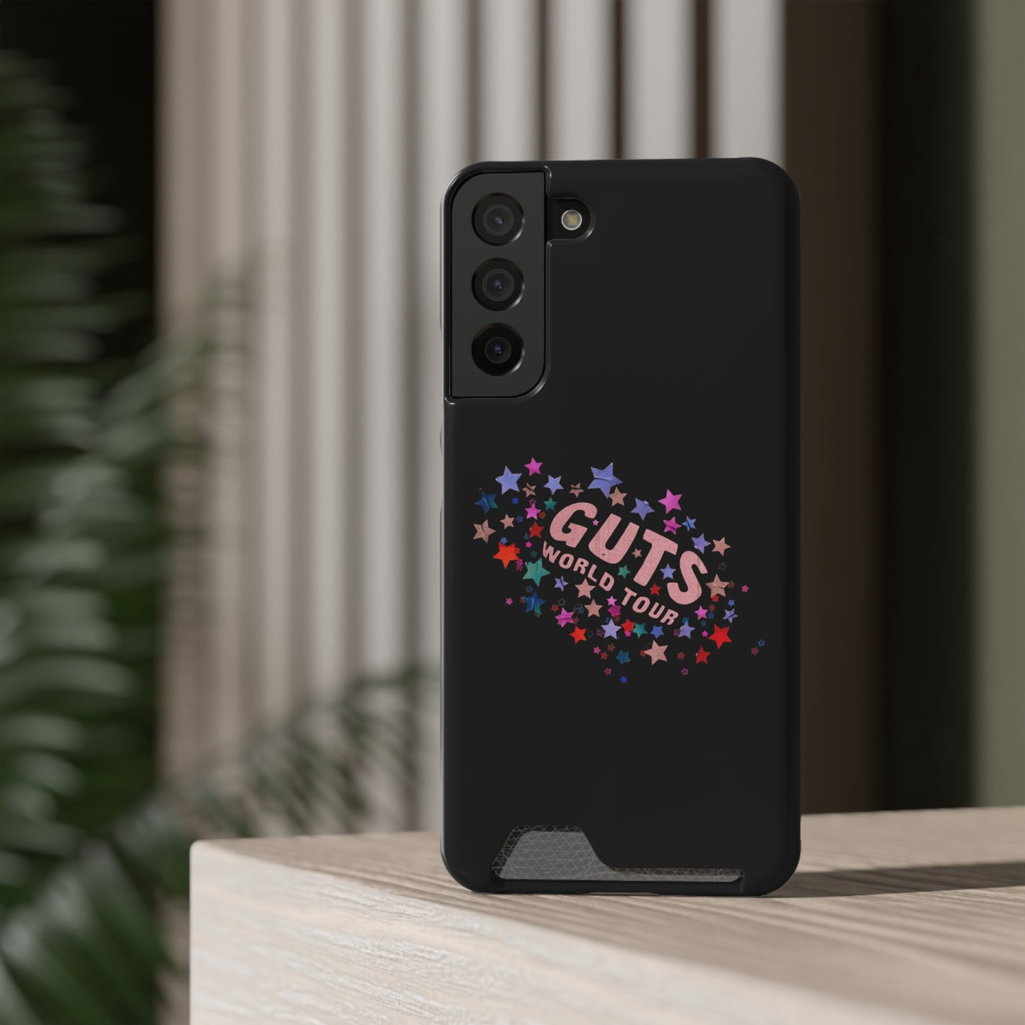 Phone Case + Card Holder For Samsung S21 to S22 – Olivia Rodrigo Guts World Tour | Black Edition