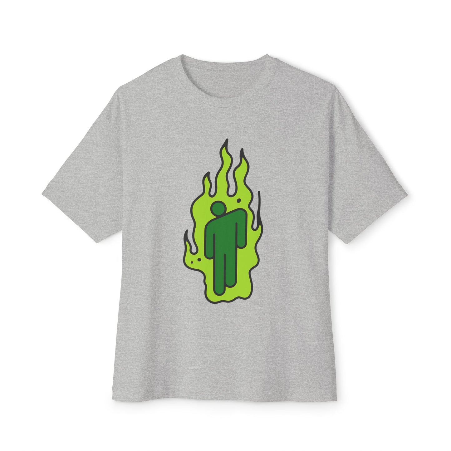 Green Flame Icon Unisex Oversized Tee