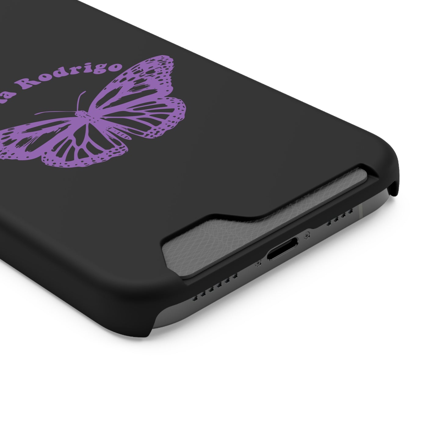Phone Case + Card Holder For Iphone 13 – Olivia Rodrigo With Butterfly | Black Edition