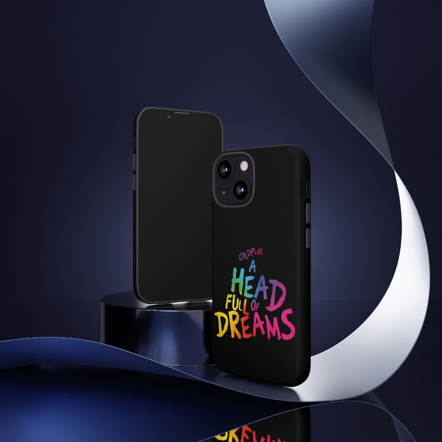 Premium Tough Case for iPhone 12 to 16 Pro Max Showcasing Coldplay’s Iconic A Head Full of Dreams