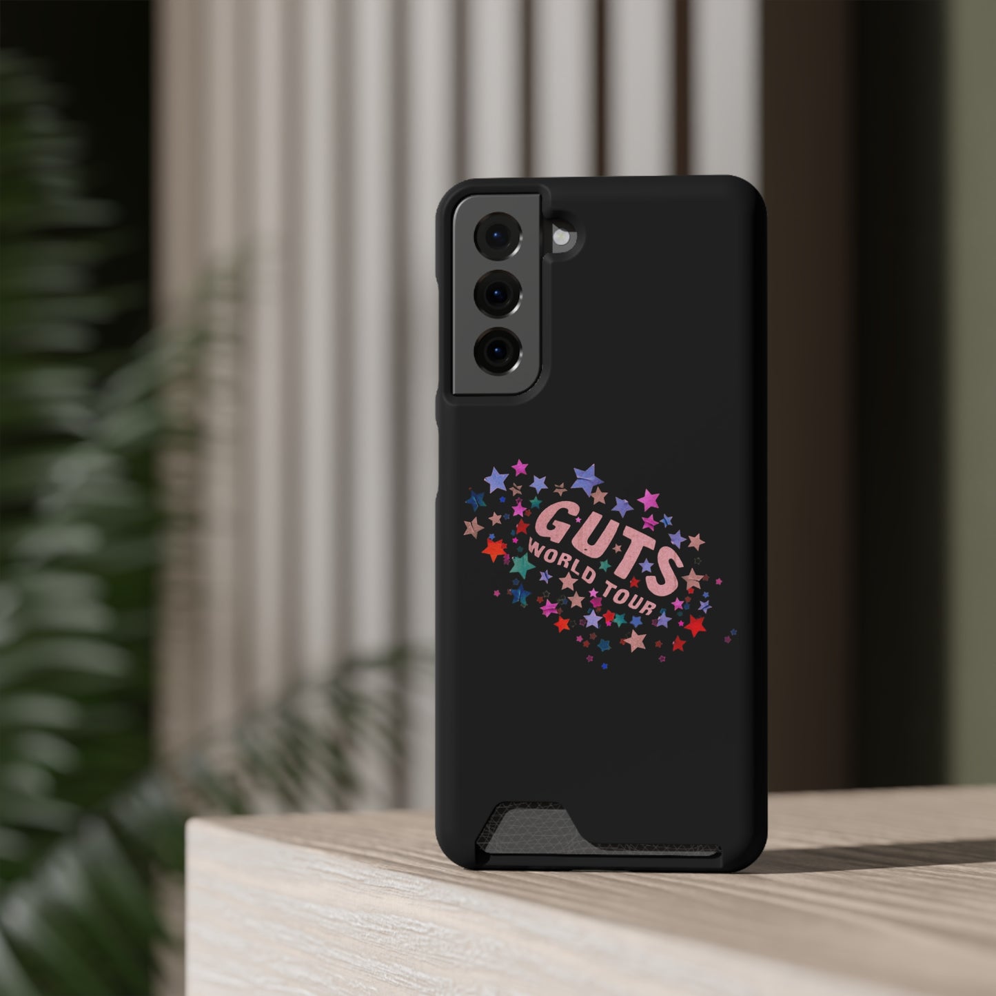 Phone Case + Card Holder For Samsung S21 to S22 – Olivia Rodrigo Guts World Tour | Black Edition