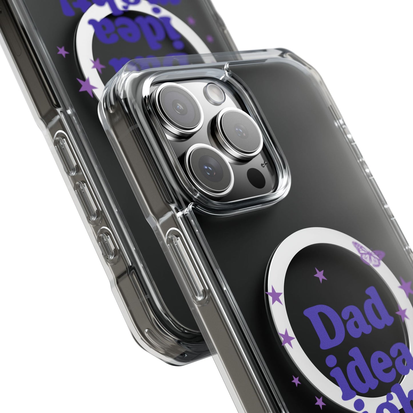 Dad Idea Right! Star & Butterfly Magnetic Clear Impact Case