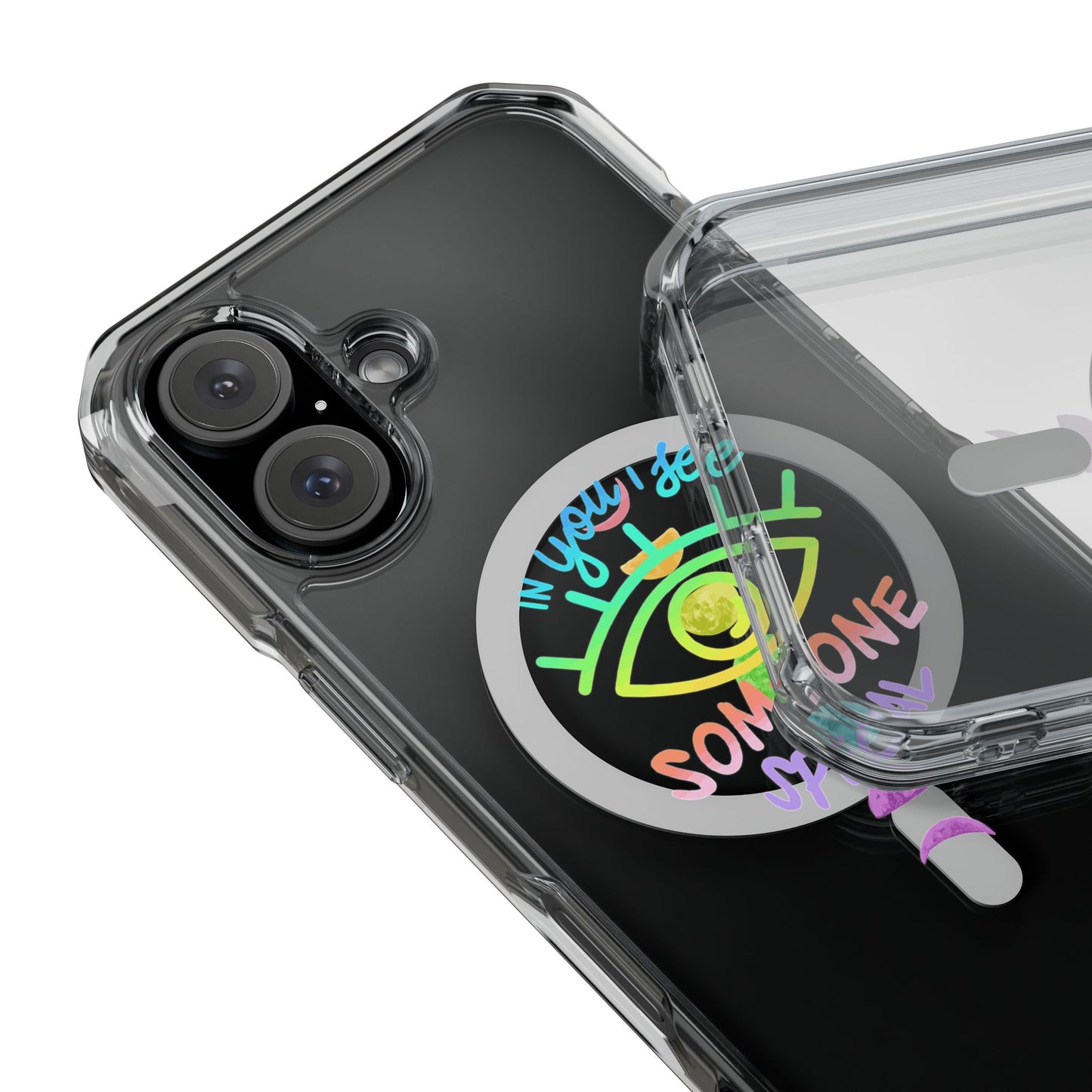 Rainbow Lunar Phases Magnetic Clear Impact case