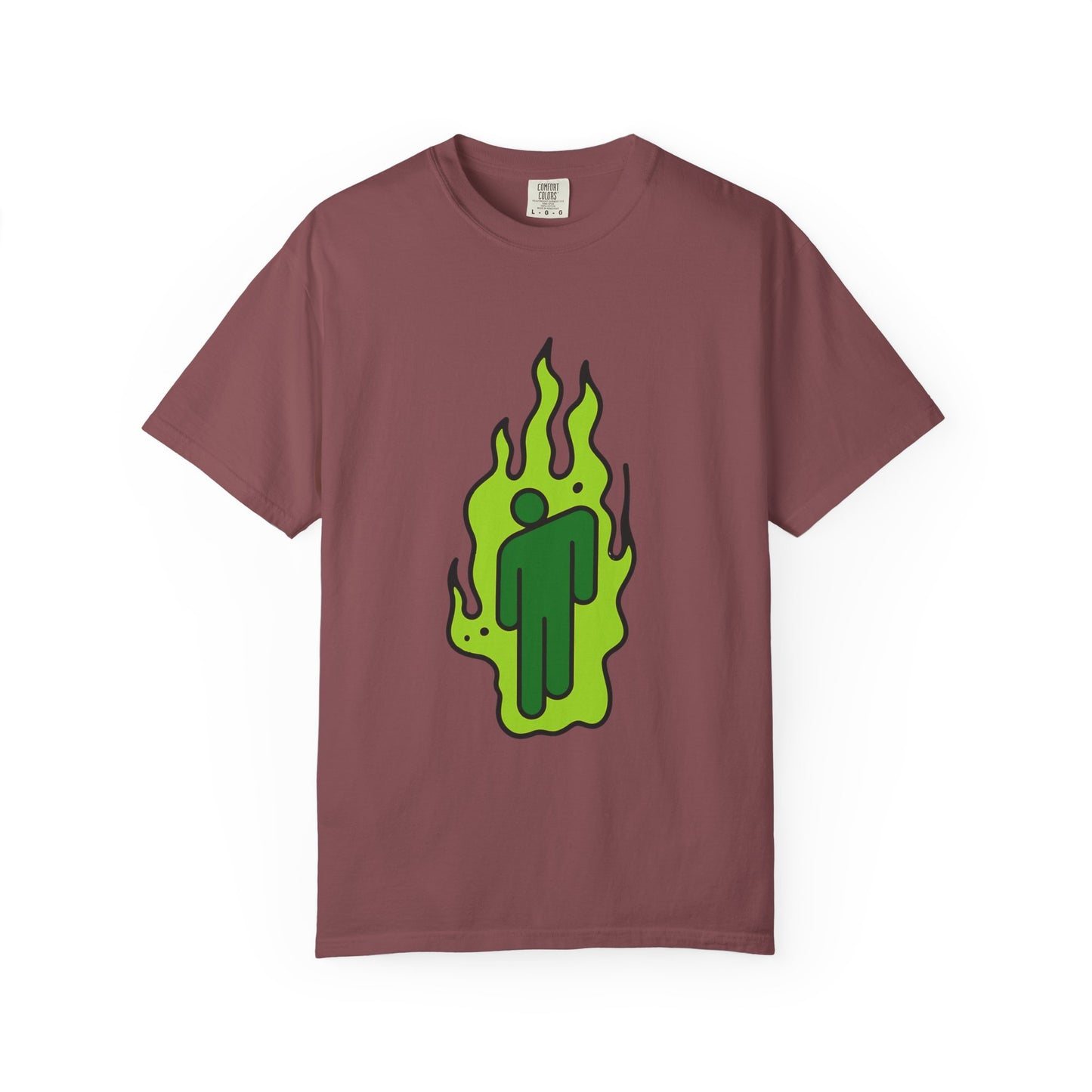 Green Flame Icon Unisex Dyed T-shirt