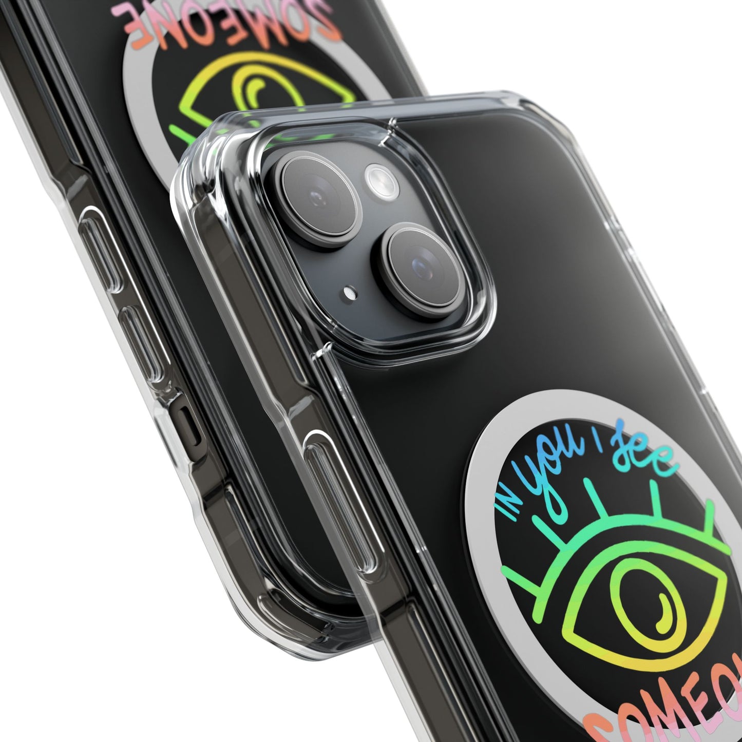 Vibrant Eye and Text Magnetic Clear Impact case