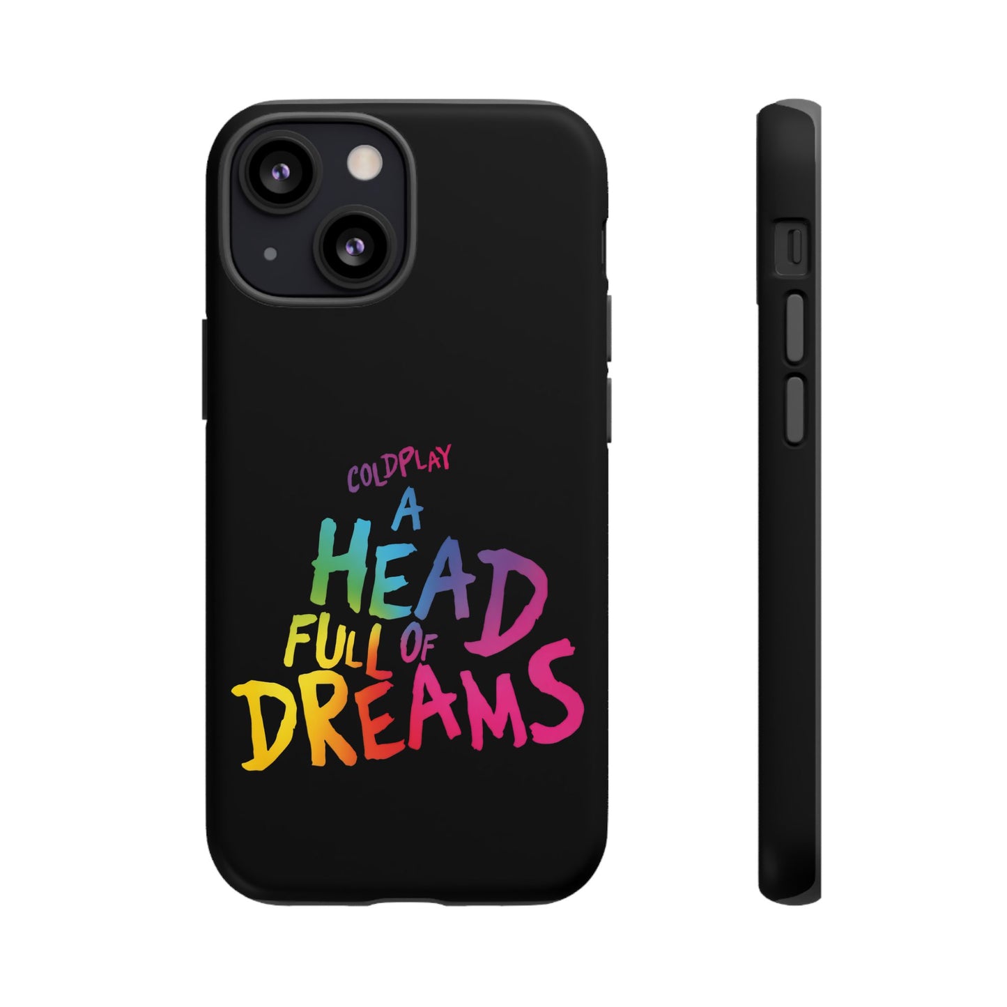 Premium Tough Case for iPhone 12 to 16 Pro Max Showcasing Coldplay’s Iconic A Head Full of Dreams