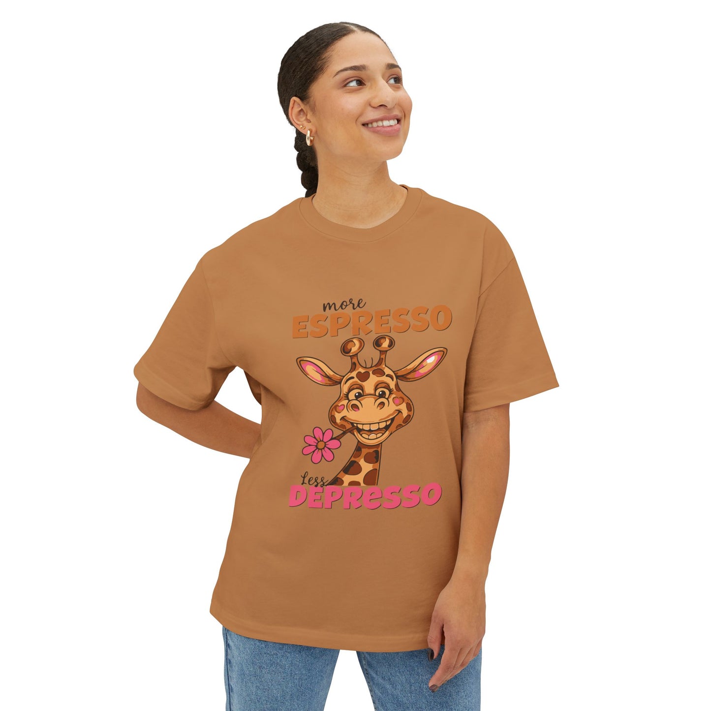 Oversized boxy Tee – Snazzy Espresso Edition