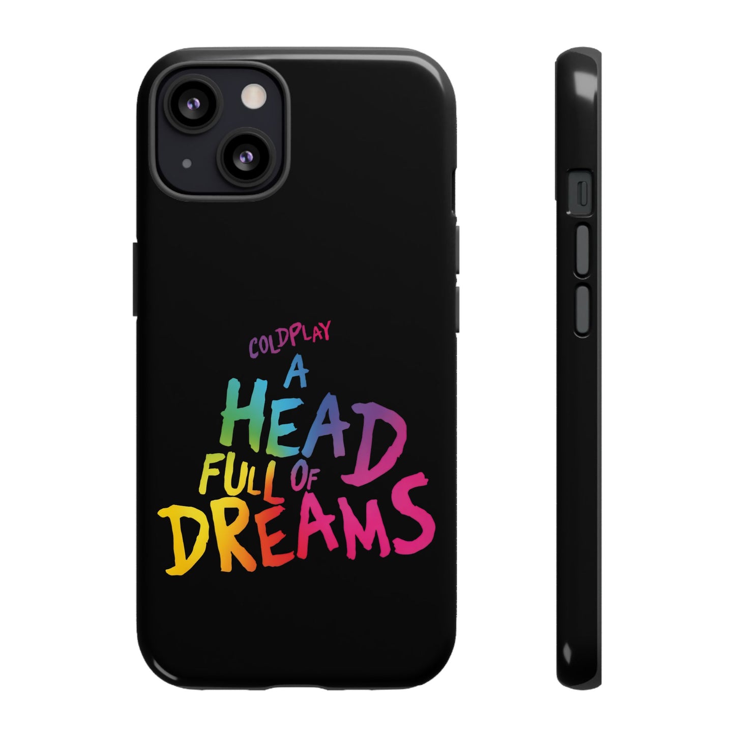 Premium Tough Case for iPhone 12 to 16 Pro Max Showcasing Coldplay’s Iconic A Head Full of Dreams