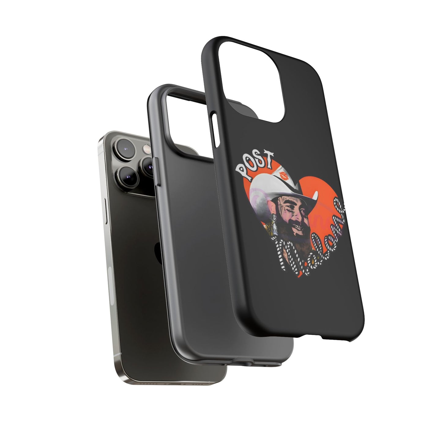 Tough iPhone Case (12–16 Pro Max) – Post Malone Heart Design