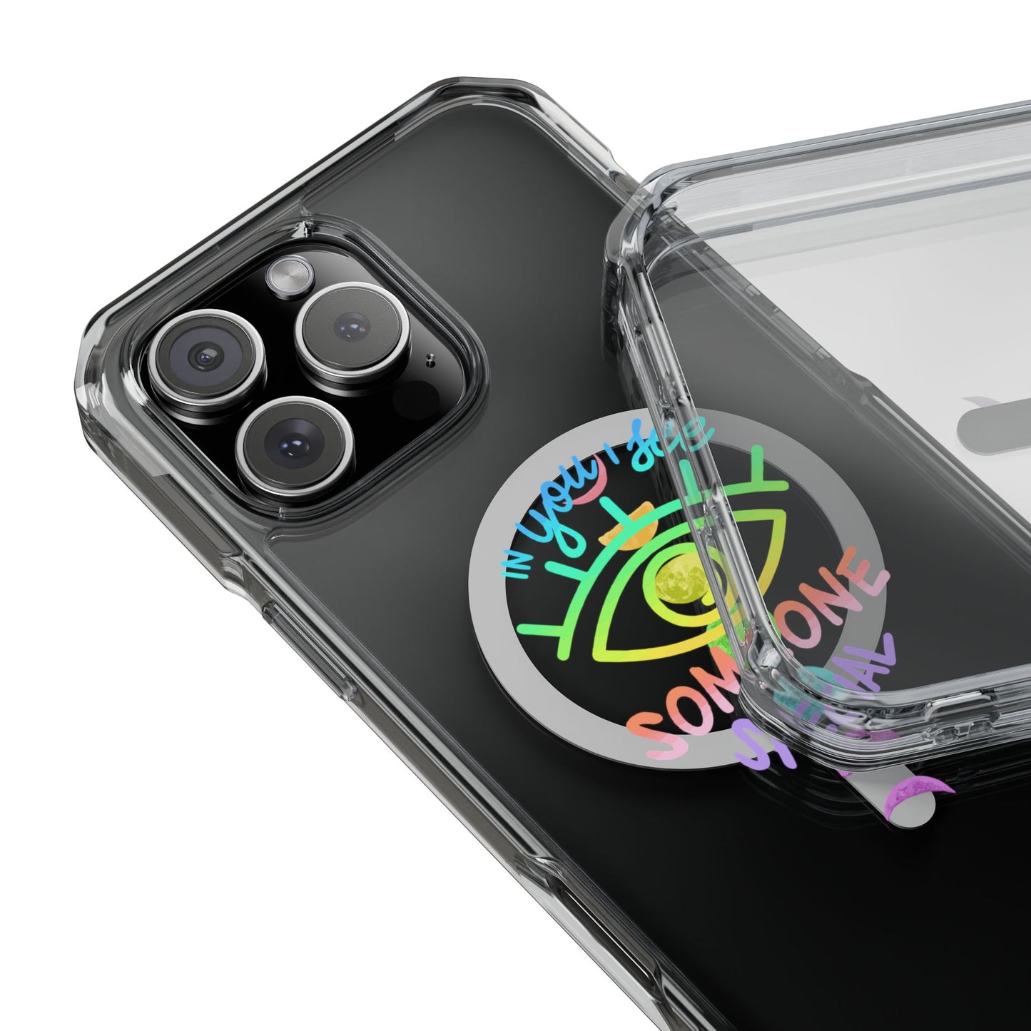 Rainbow Lunar Phases Magnetic Clear Impact case
