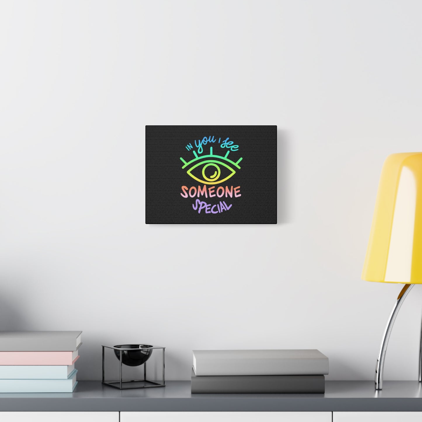 Vibrant Eye and Text Canvas