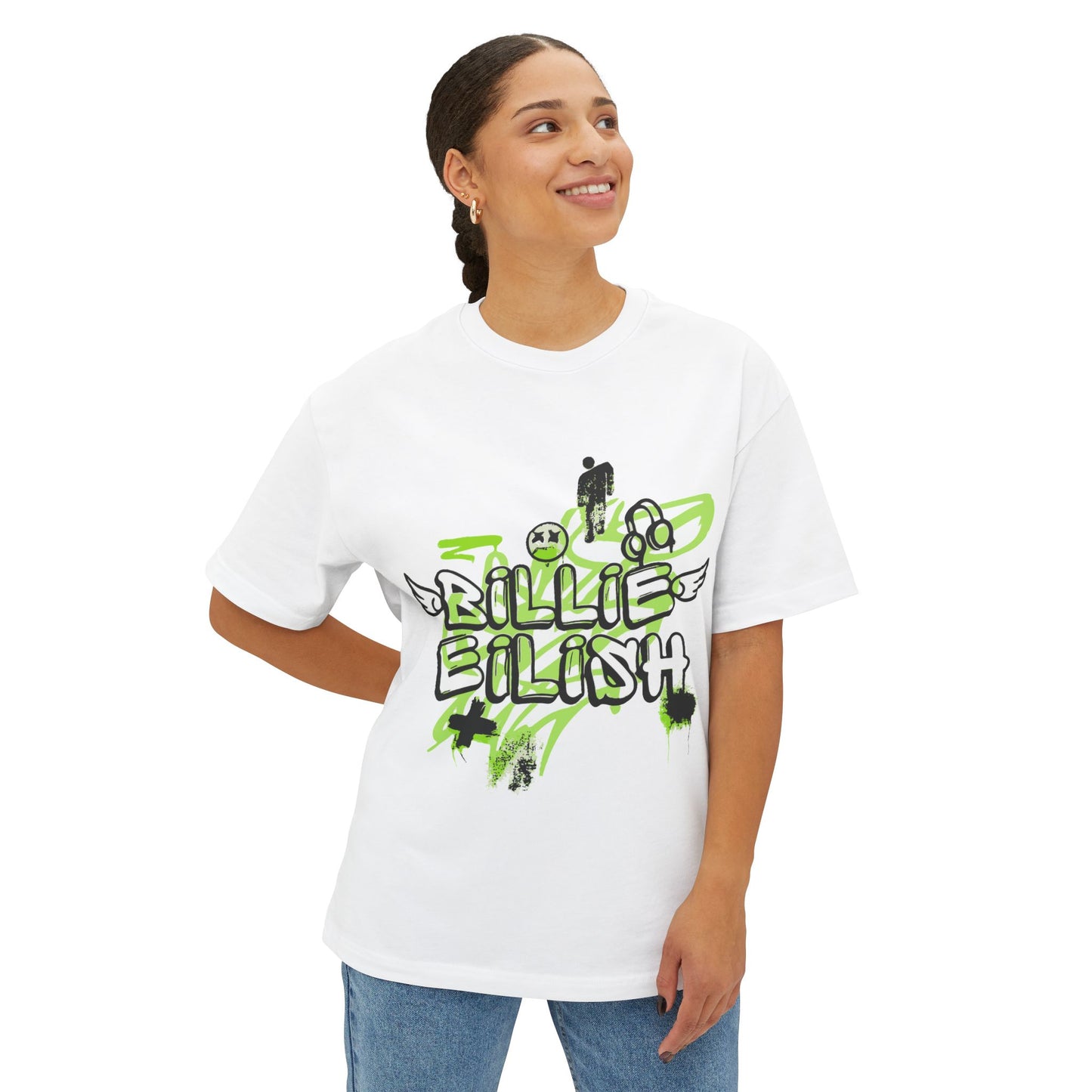 Grunge Angel Graffiti Unisex Oversized Tee