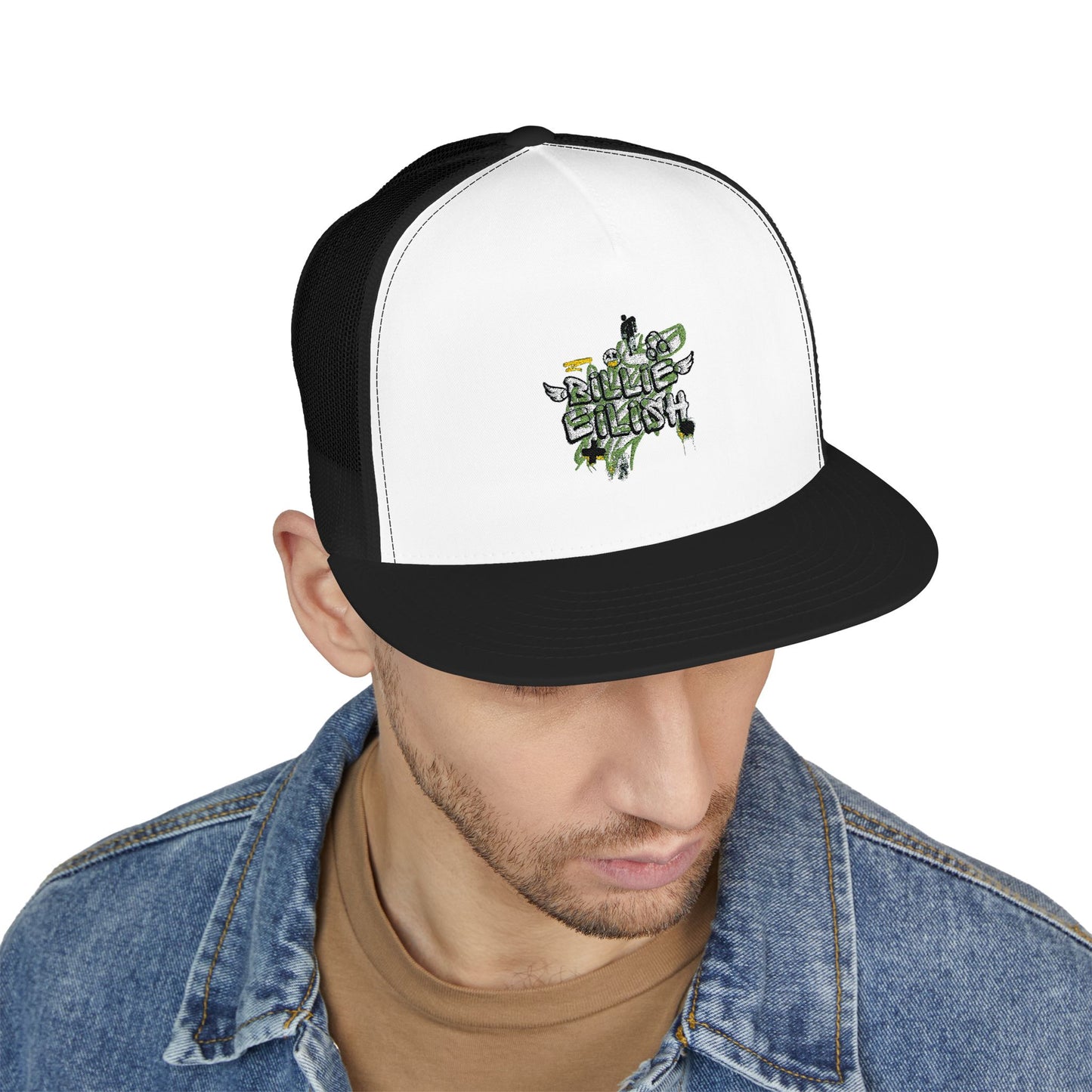 Grunge Angel Graffiti Trucker Cap