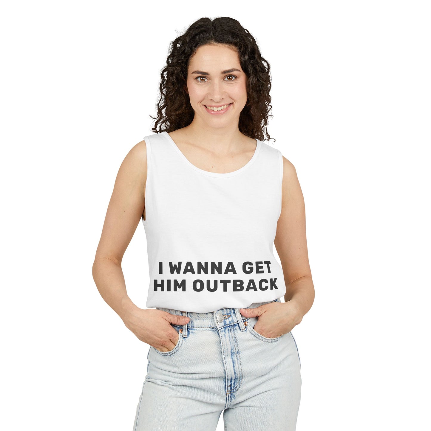 I Wanna Get Him Outback Bold-Dyed Tank Top
