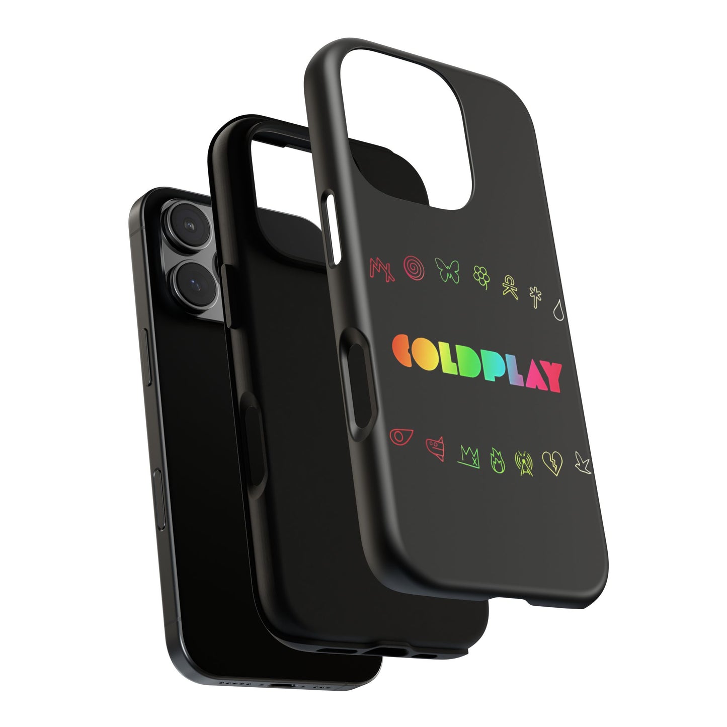 Premium Tough Case for iPhone 12 to 16 Pro Max Showcasing Coldplay’s Signage