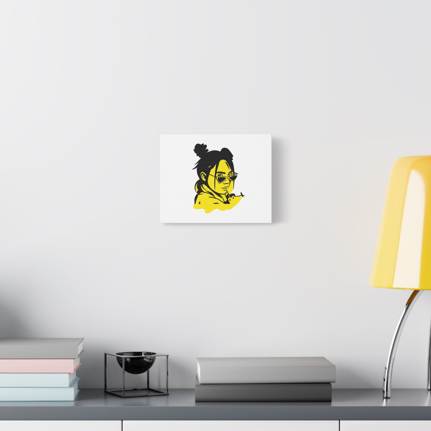 Neon Mood Portrait Matte Canvas