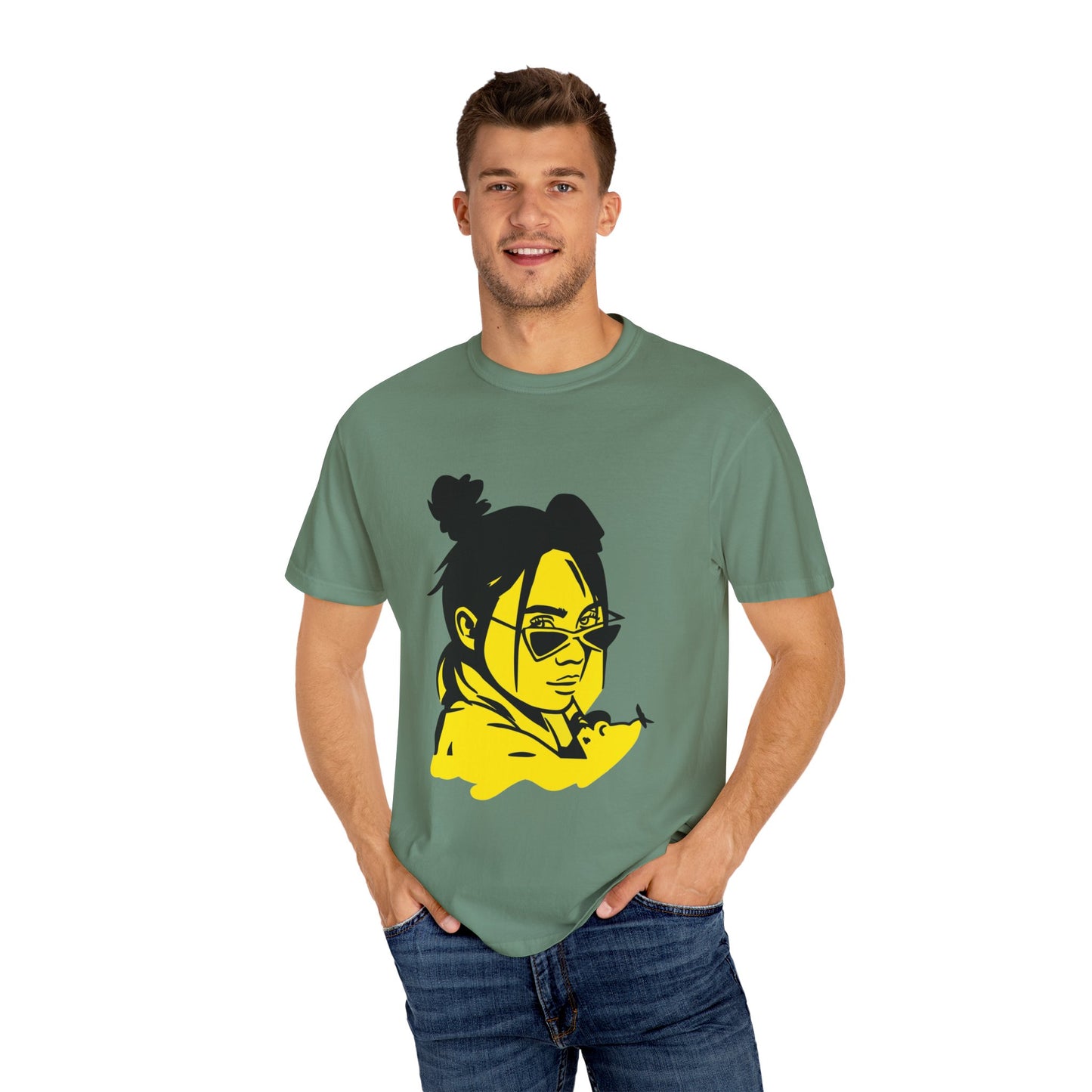 Neon Mood Portrait Unisex Dyed T-shirt