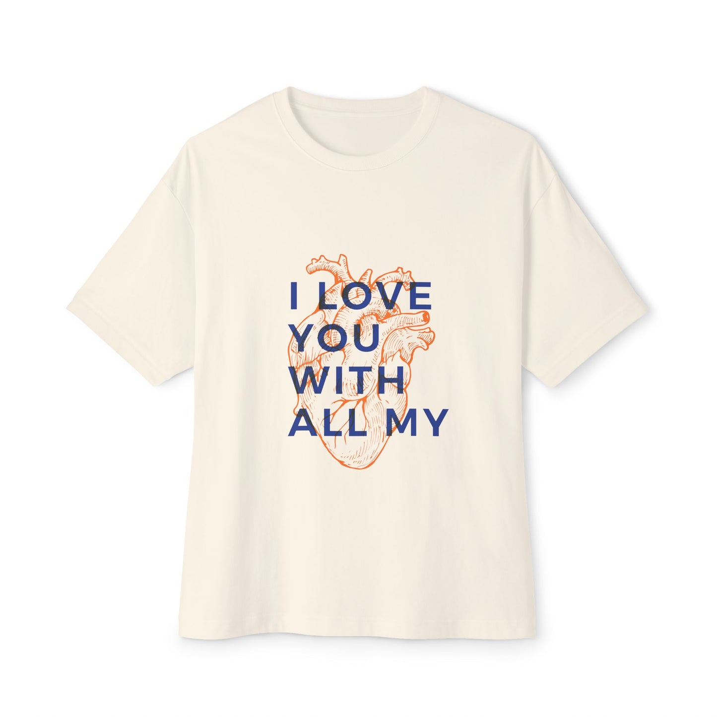All My Heart Anatomical Art Unisex Oversized Boxy Tee