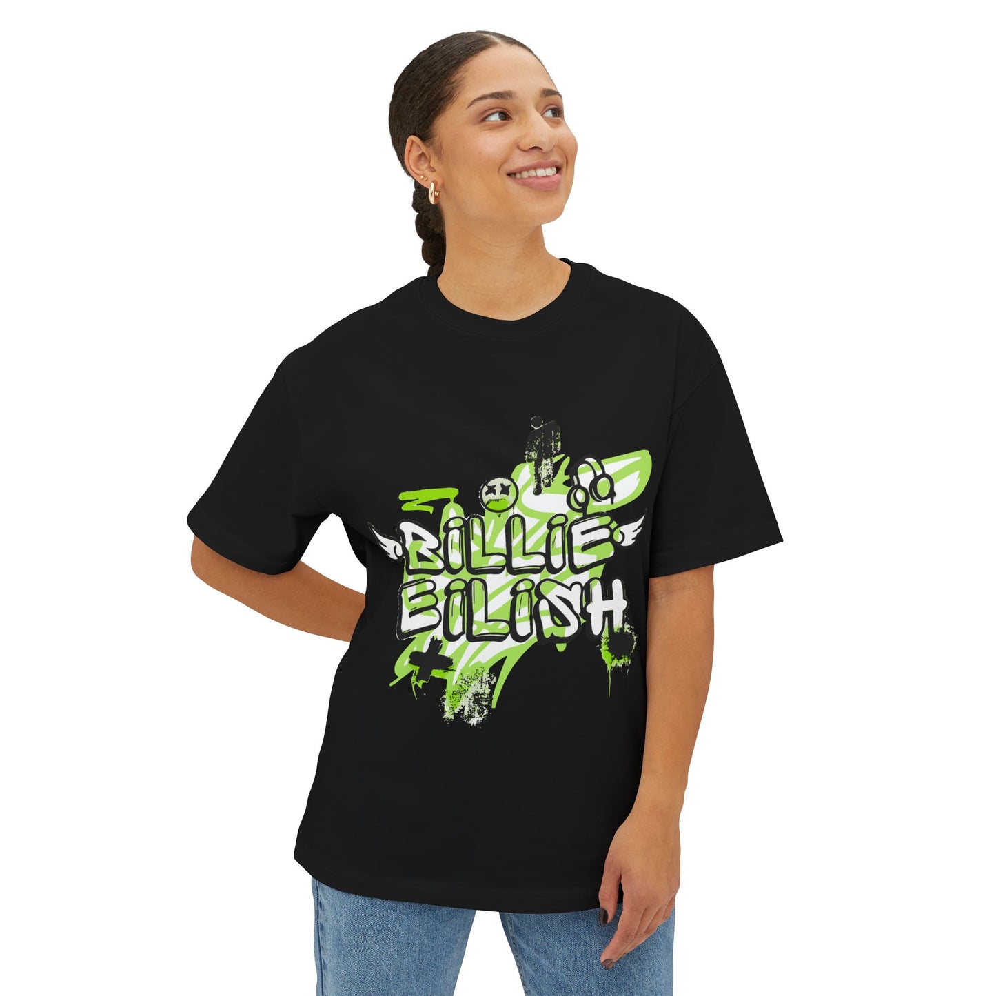 Grunge Angel Graffiti Unisex Oversized Tee