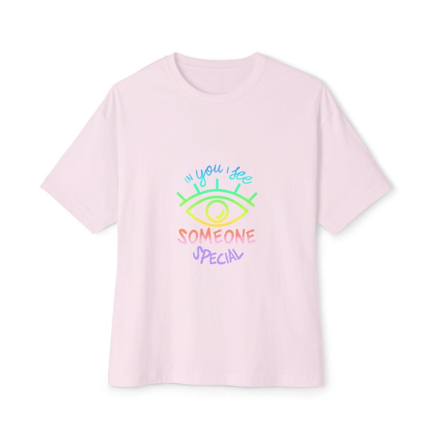 Vibrant Eye and Text Unisex Oversized Boxy Tee
