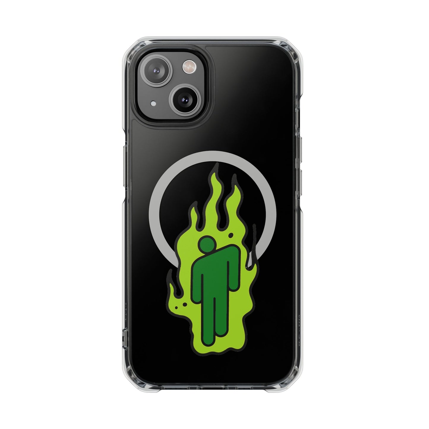 Green Flame Icon Magnetic Clear Impact Case