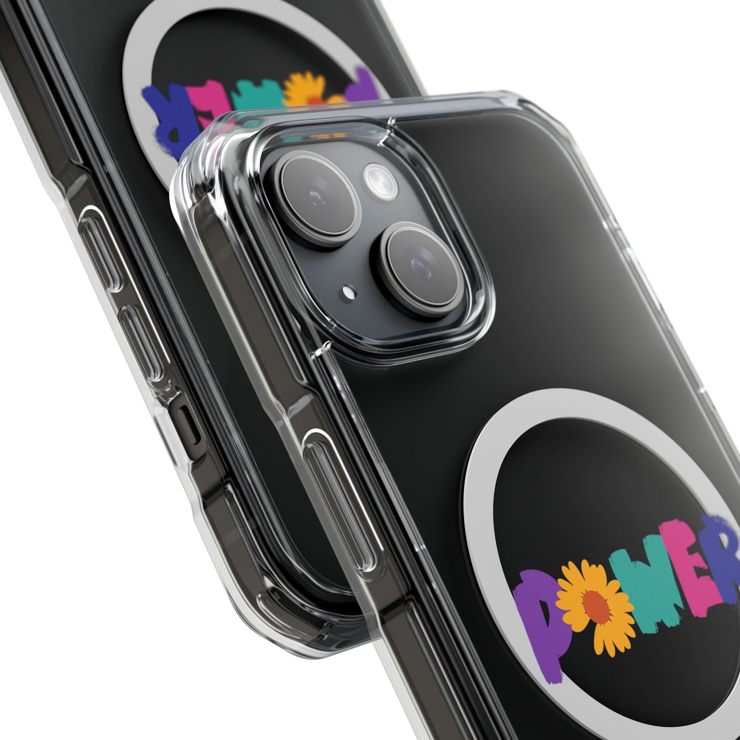Retro Flower Power Color Pop Magnetic Clear Impact Case