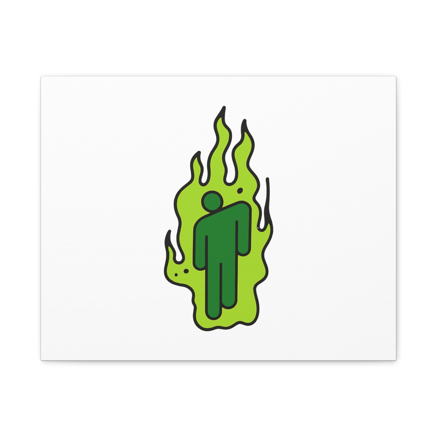 Green Flame Icon Matte Canvas