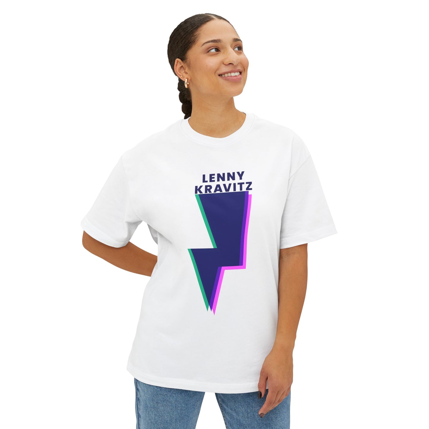 Layered Bolt Vibe Unisex Oversized Boxy tee