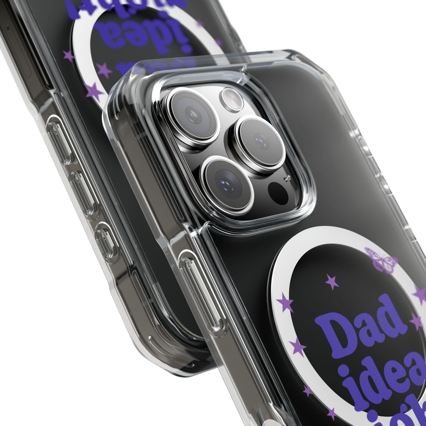 Dad Idea Right! Star & Butterfly Magnetic Clear Impact Case