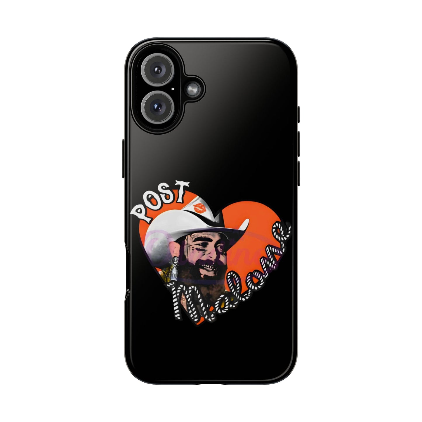 Tough iPhone Case (12–16 Pro Max) – Post Malone Heart Design