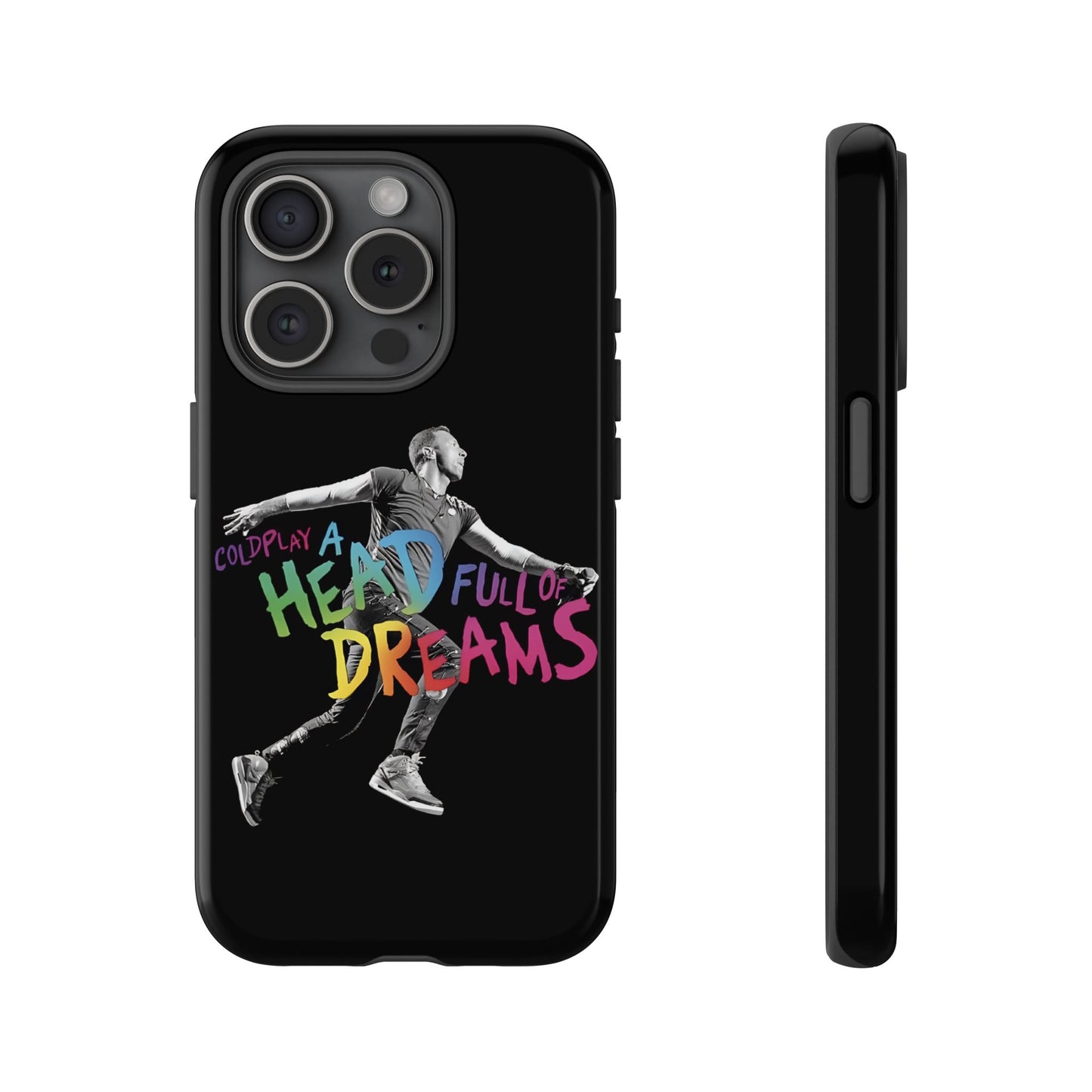 Premium Tough Case for iPhone 12 to 16 Pro Max Showcasing Coldplay A Head Full of Dreams Chris